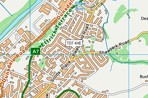 TD7 4HE map - OS VectorMap District (Ordnance Survey)