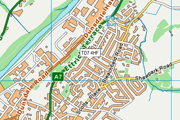 TD7 4HF map - OS VectorMap District (Ordnance Survey)