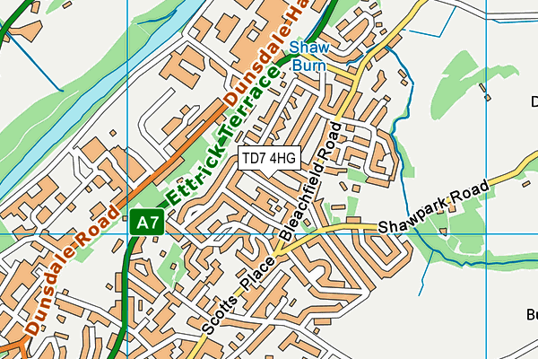 TD7 4HG map - OS VectorMap District (Ordnance Survey)