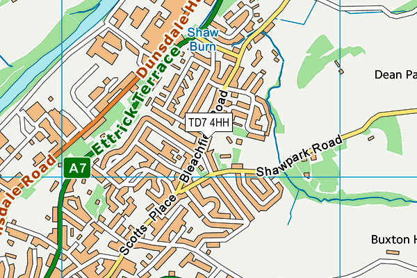 TD7 4HH map - OS VectorMap District (Ordnance Survey)