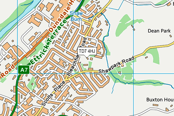 TD7 4HJ map - OS VectorMap District (Ordnance Survey)