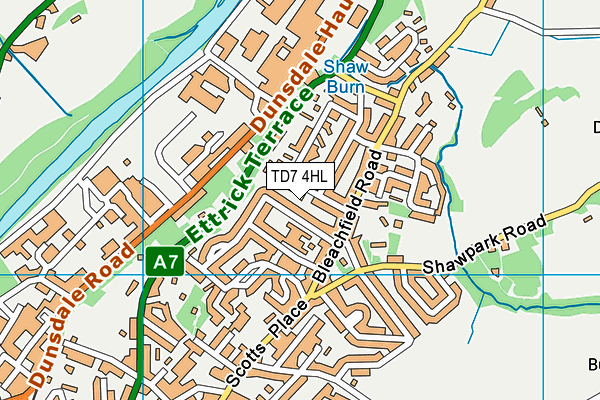 TD7 4HL map - OS VectorMap District (Ordnance Survey)