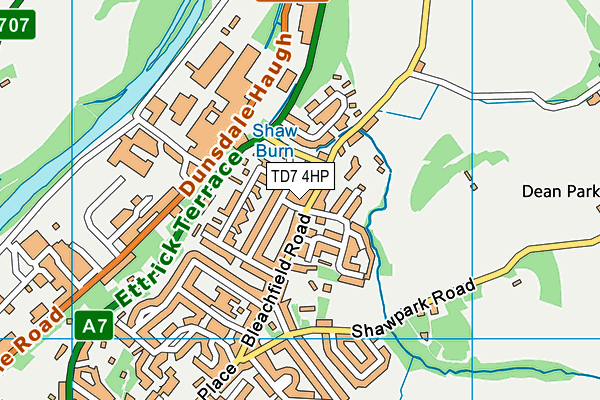 TD7 4HP map - OS VectorMap District (Ordnance Survey)