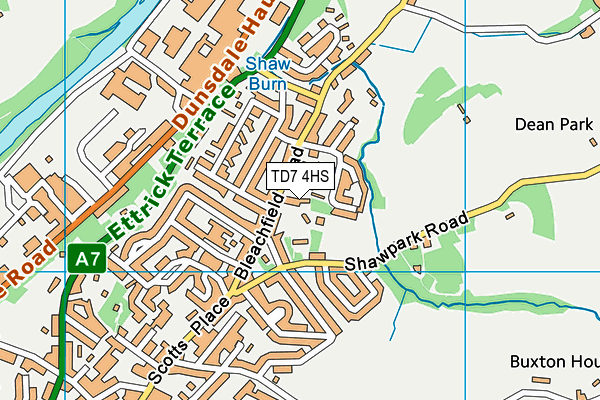 TD7 4HS map - OS VectorMap District (Ordnance Survey)