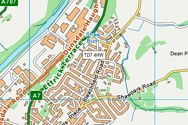 TD7 4HW map - OS VectorMap District (Ordnance Survey)