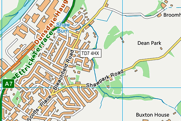 TD7 4HX map - OS VectorMap District (Ordnance Survey)