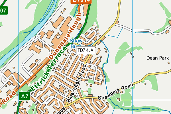 TD7 4JA map - OS VectorMap District (Ordnance Survey)