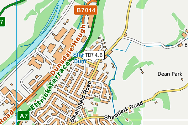 TD7 4JB map - OS VectorMap District (Ordnance Survey)