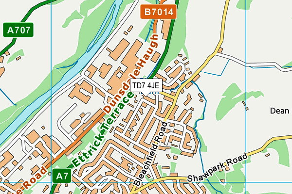 TD7 4JE map - OS VectorMap District (Ordnance Survey)