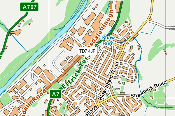 TD7 4JP map - OS VectorMap District (Ordnance Survey)