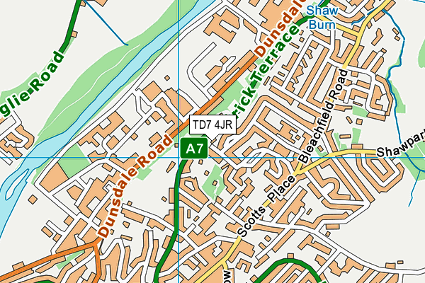 TD7 4JR map - OS VectorMap District (Ordnance Survey)