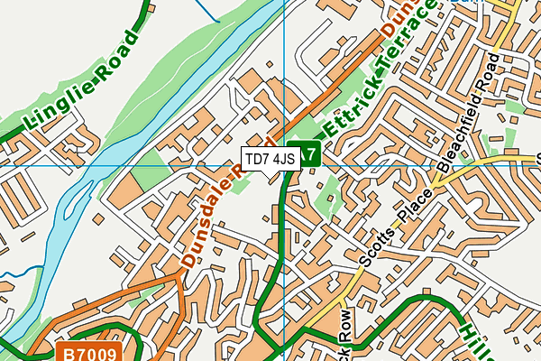 TD7 4JS map - OS VectorMap District (Ordnance Survey)