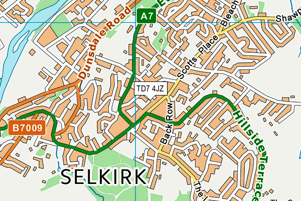 TD7 4JZ map - OS VectorMap District (Ordnance Survey)
