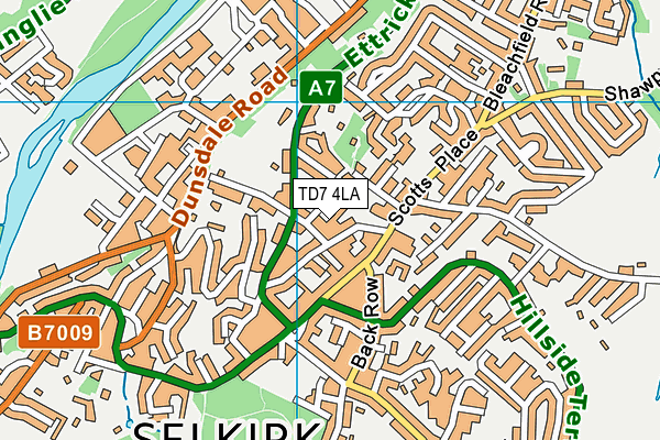 TD7 4LA map - OS VectorMap District (Ordnance Survey)