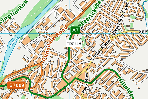 TD7 4LH map - OS VectorMap District (Ordnance Survey)