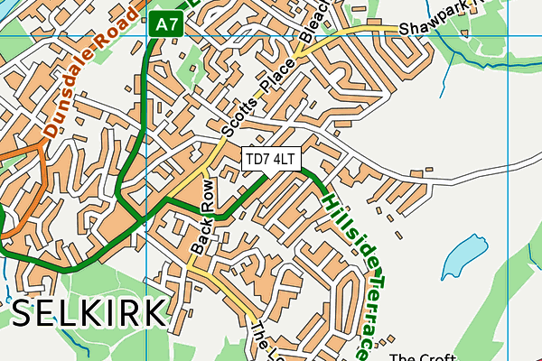 TD7 4LT map - OS VectorMap District (Ordnance Survey)