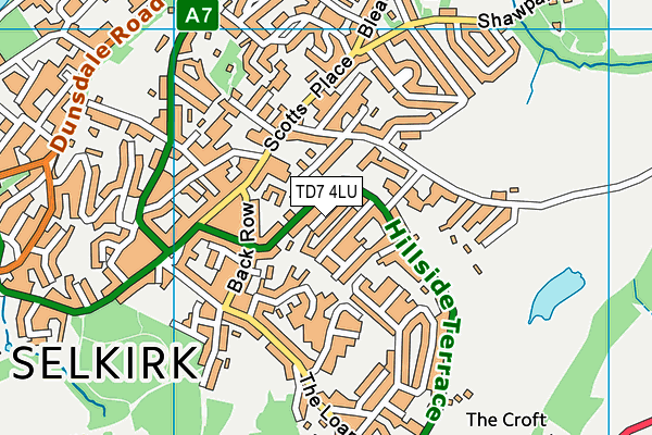 TD7 4LU map - OS VectorMap District (Ordnance Survey)