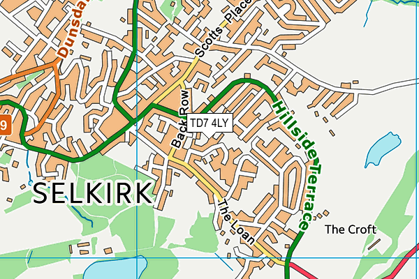 TD7 4LY map - OS VectorMap District (Ordnance Survey)