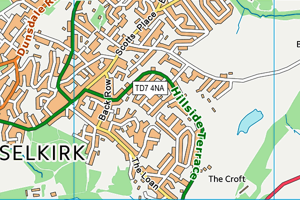 TD7 4NA map - OS VectorMap District (Ordnance Survey)