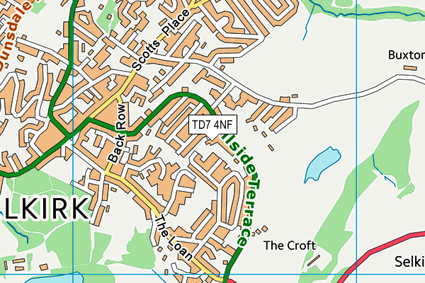 TD7 4NF map - OS VectorMap District (Ordnance Survey)