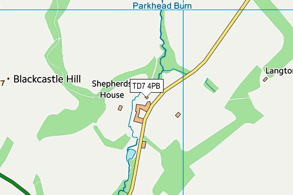 TD7 4PB map - OS VectorMap District (Ordnance Survey)