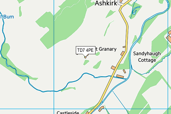 TD7 4PE map - OS VectorMap District (Ordnance Survey)