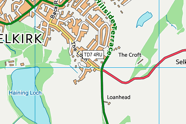 TD7 4RU map - OS VectorMap District (Ordnance Survey)