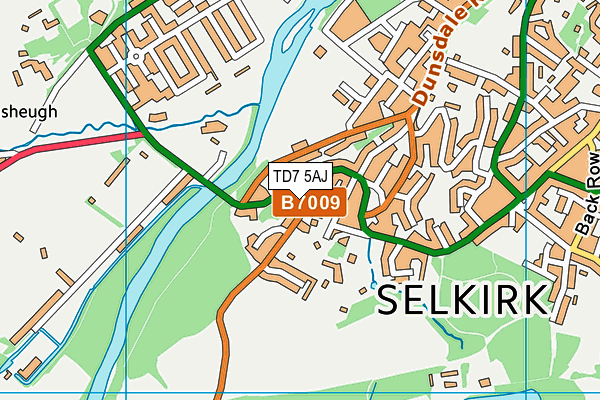 TD7 5AJ map - OS VectorMap District (Ordnance Survey)