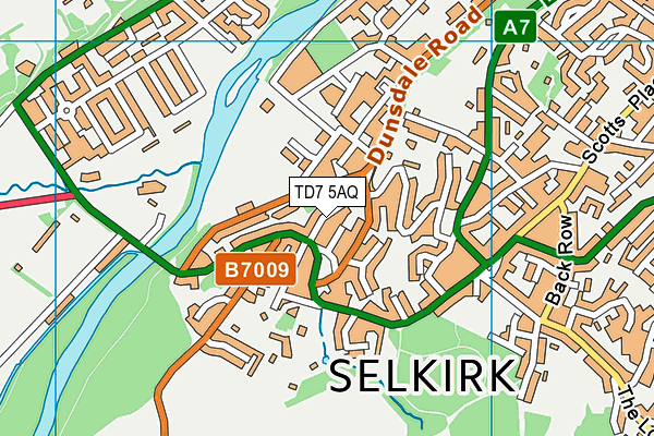 TD7 5AQ map - OS VectorMap District (Ordnance Survey)