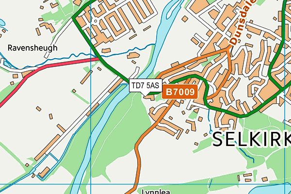 TD7 5AS map - OS VectorMap District (Ordnance Survey)