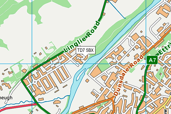 TD7 5BX map - OS VectorMap District (Ordnance Survey)