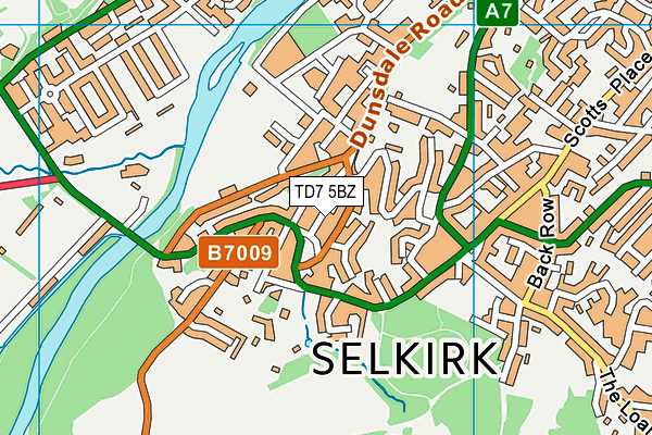 TD7 5BZ map - OS VectorMap District (Ordnance Survey)