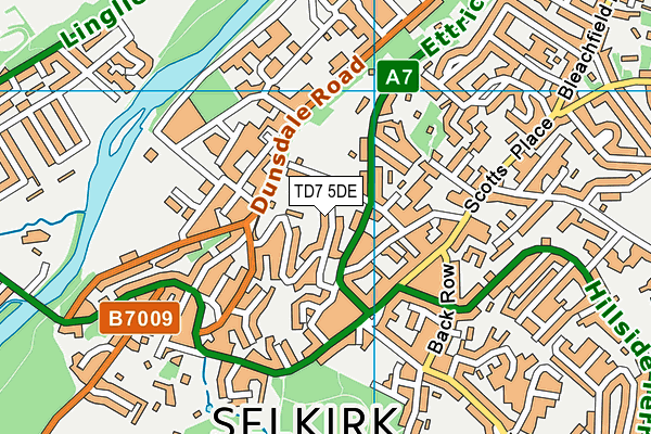 TD7 5DE map - OS VectorMap District (Ordnance Survey)