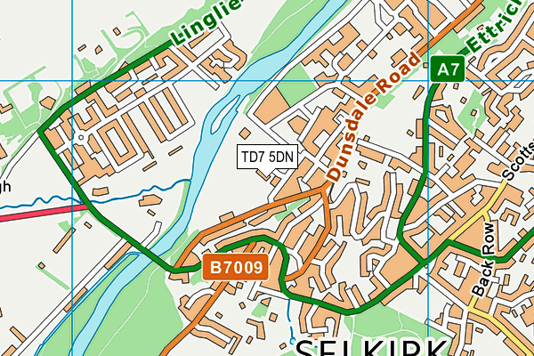 TD7 5DN map - OS VectorMap District (Ordnance Survey)