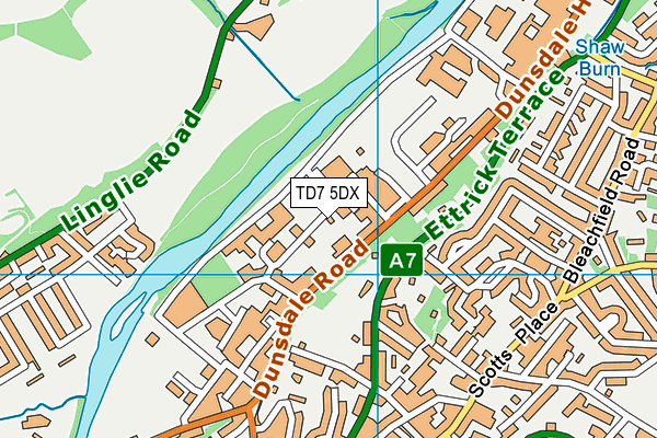 TD7 5DX map - OS VectorMap District (Ordnance Survey)