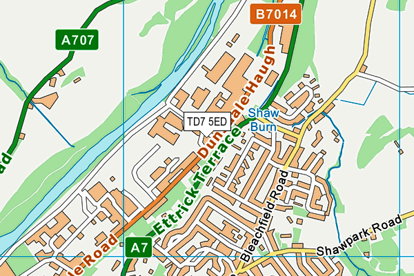 TD7 5ED map - OS VectorMap District (Ordnance Survey)