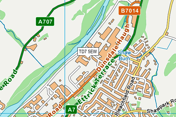 TD7 5EW map - OS VectorMap District (Ordnance Survey)