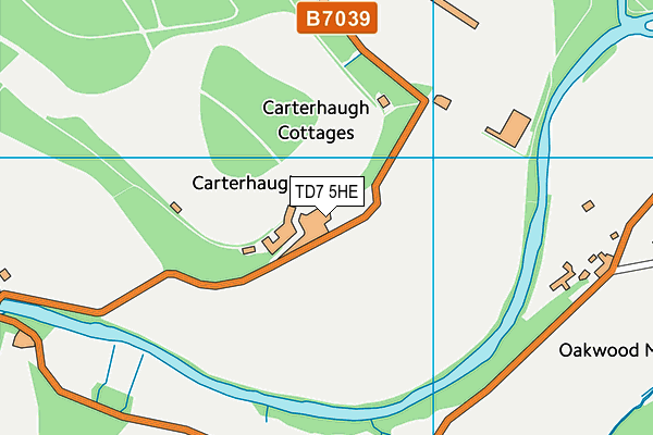 TD7 5HE map - OS VectorMap District (Ordnance Survey)