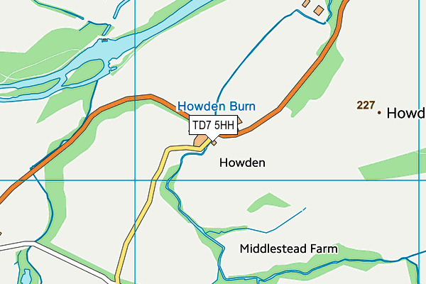 TD7 5HH map - OS VectorMap District (Ordnance Survey)