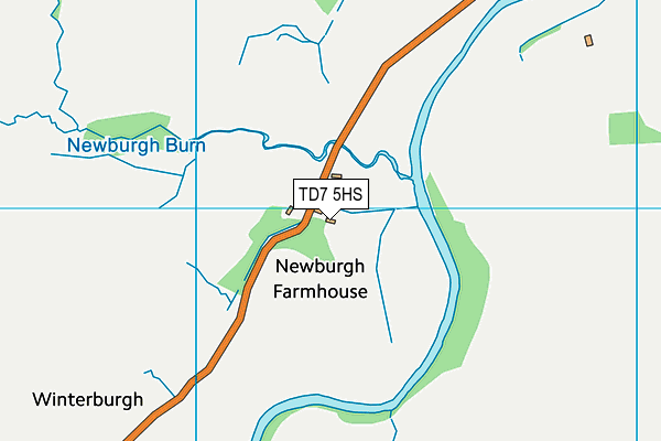 TD7 5HS map - OS VectorMap District (Ordnance Survey)