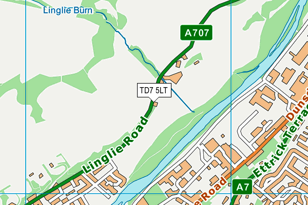 TD7 5LT map - OS VectorMap District (Ordnance Survey)