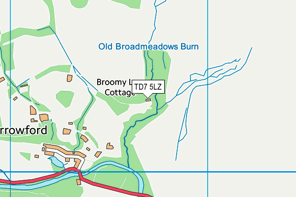 TD7 5LZ map - OS VectorMap District (Ordnance Survey)