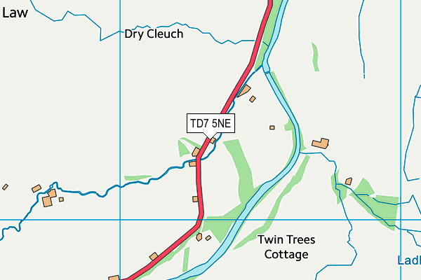 TD7 5NE map - OS VectorMap District (Ordnance Survey)
