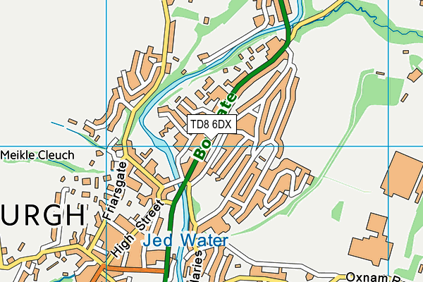 TD8 6DX map - OS VectorMap District (Ordnance Survey)