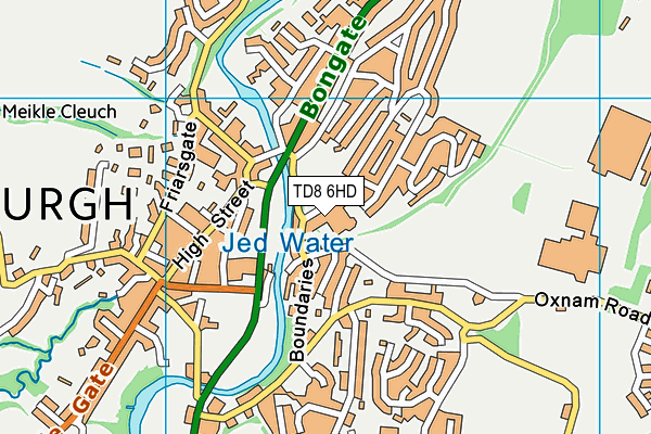 TD8 6HD map - OS VectorMap District (Ordnance Survey)