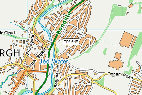 TD8 6HE map - OS VectorMap District (Ordnance Survey)