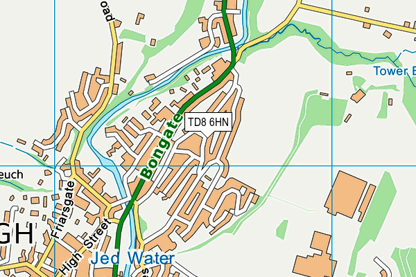 TD8 6HN map - OS VectorMap District (Ordnance Survey)