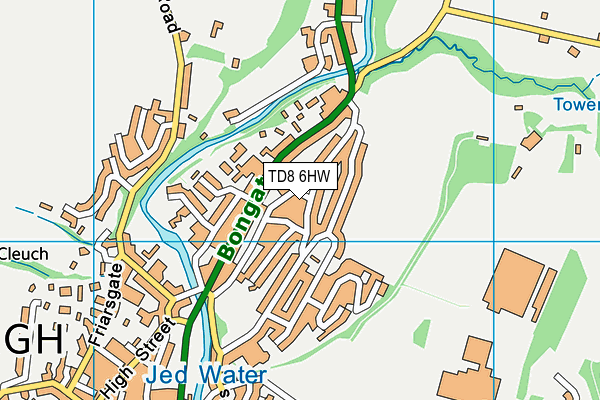 TD8 6HW map - OS VectorMap District (Ordnance Survey)