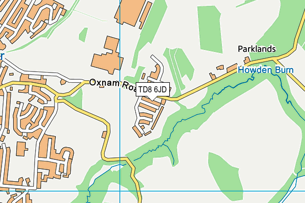 TD8 6JD map - OS VectorMap District (Ordnance Survey)