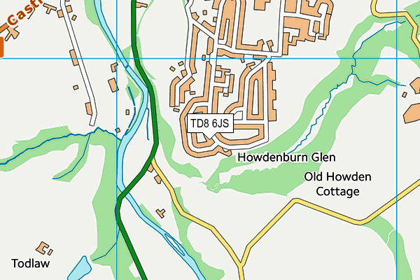 TD8 6JS map - OS VectorMap District (Ordnance Survey)